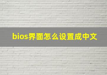 bios界面怎么设置成中文