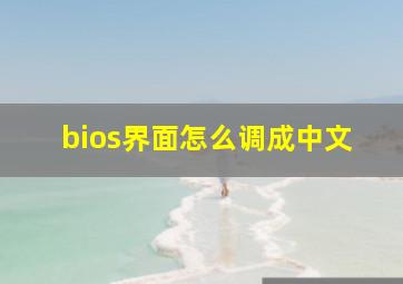 bios界面怎么调成中文