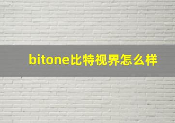 bitone比特视界怎么样