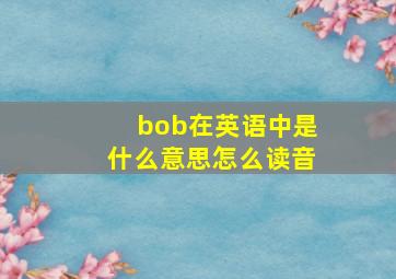 bob在英语中是什么意思怎么读音