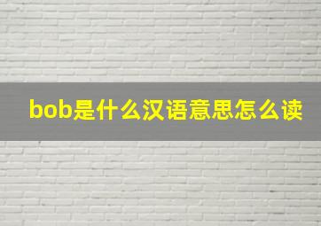 bob是什么汉语意思怎么读