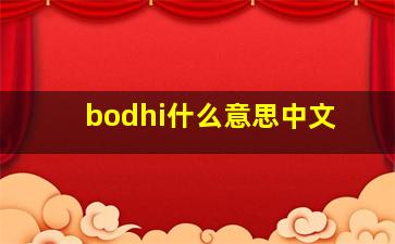 bodhi什么意思中文