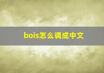 bois怎么调成中文