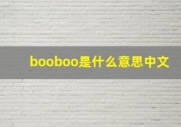 booboo是什么意思中文