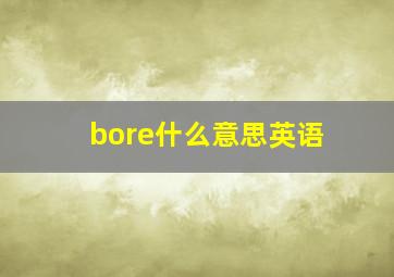 bore什么意思英语