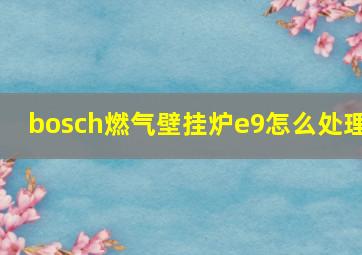 bosch燃气壁挂炉e9怎么处理