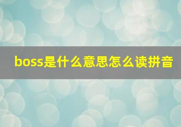 boss是什么意思怎么读拼音