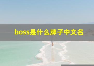 boss是什么牌子中文名