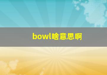 bowl啥意思啊