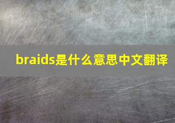 braids是什么意思中文翻译