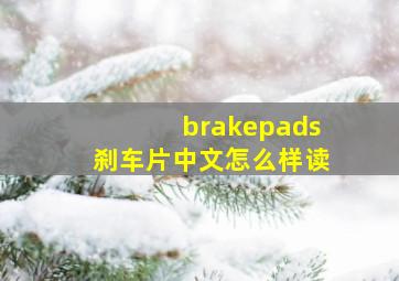 brakepads刹车片中文怎么样读