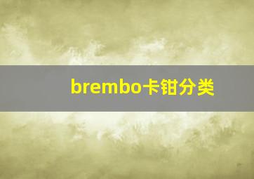 brembo卡钳分类