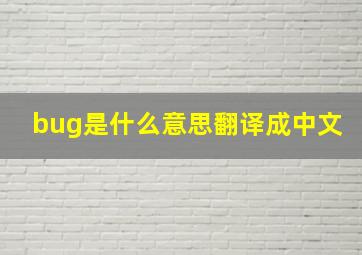 bug是什么意思翻译成中文