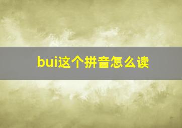 bui这个拼音怎么读