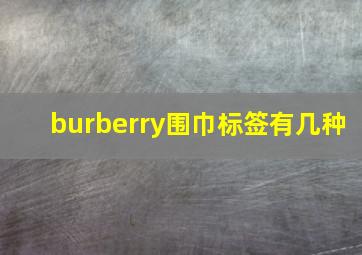 burberry围巾标签有几种