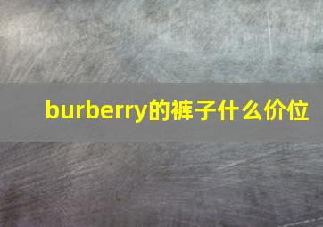 burberry的裤子什么价位