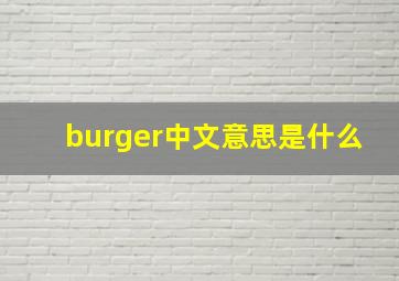 burger中文意思是什么