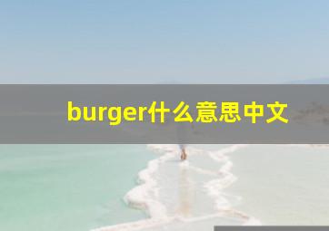 burger什么意思中文