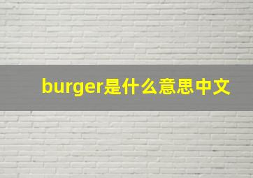 burger是什么意思中文