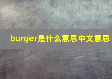 burger是什么意思中文意思