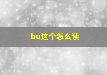 bu这个怎么读