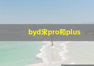 byd宋pro和plus