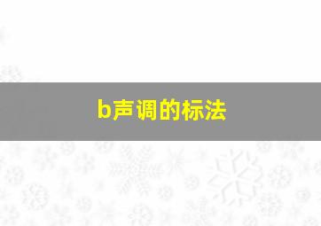 b声调的标法