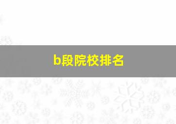 b段院校排名