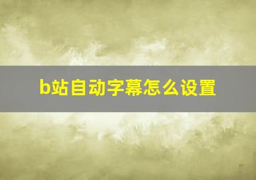 b站自动字幕怎么设置