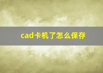 cad卡机了怎么保存