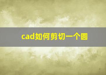 cad如何剪切一个圆