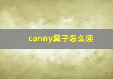 canny算子怎么读