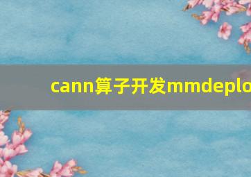 cann算子开发mmdeploy