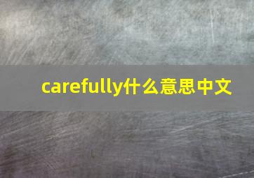 carefully什么意思中文