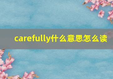 carefully什么意思怎么读