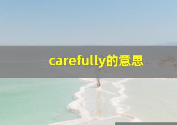 carefully的意思