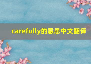 carefully的意思中文翻译