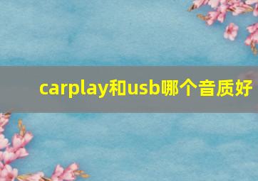 carplay和usb哪个音质好