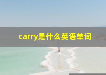 carry是什么英语单词