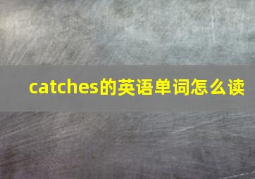 catches的英语单词怎么读