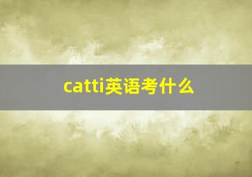 catti英语考什么