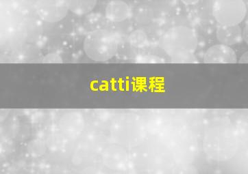 catti课程