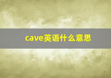 cave英语什么意思