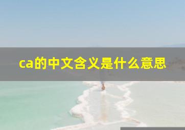 ca的中文含义是什么意思