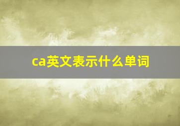 ca英文表示什么单词