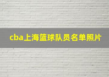 cba上海篮球队员名单照片