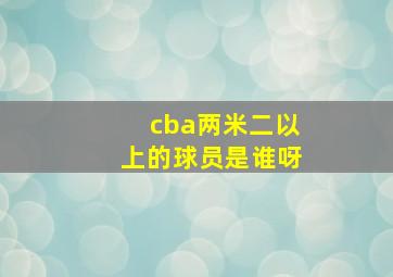 cba两米二以上的球员是谁呀