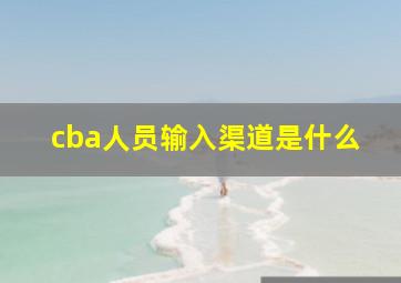 cba人员输入渠道是什么