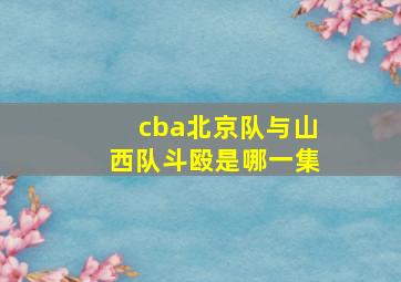 cba北京队与山西队斗殴是哪一集