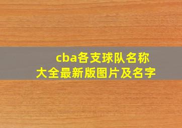 cba各支球队名称大全最新版图片及名字